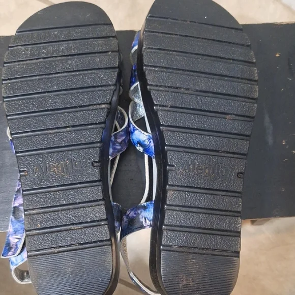 Alegria Blue and Purple Strappy Sandals - Picture 5 of 7